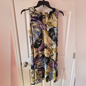AK Floral Leaf Print Sleeveless Dress 8